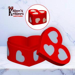 Valentines Day Heart Covered Gift Box with Lid