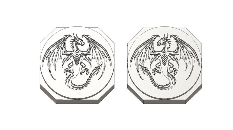 Leather Stamp 85mm Twin Dragons 1