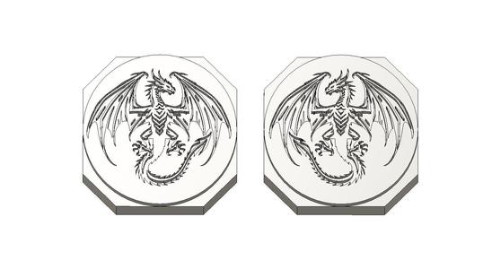 Leather Stamp 85mm Twin Dragons 1
