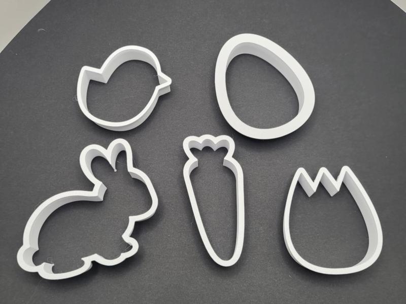 Easter Cookie Cutter Set Bunny, Tulip, Chick, Egg