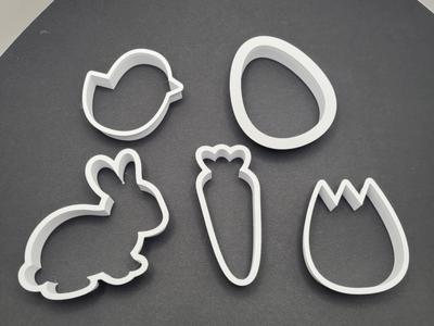 Easter Cookie Cutter Set Bunny, Tulip, Chick, Egg