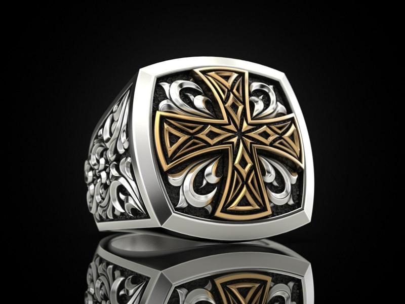 Cross ring with patterns