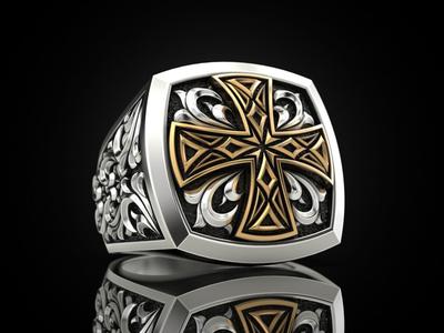 Cross ring with patterns