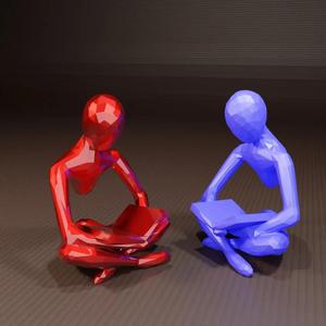 Low poly Reading Book – Sculpture