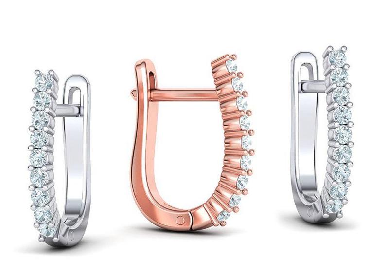 Huggie Diamond Earrings printable 3dmodel