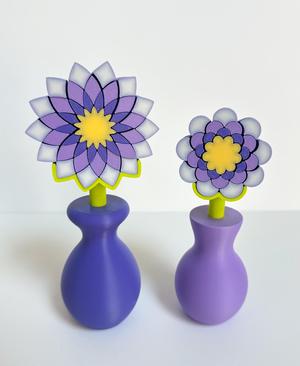 Pixel Flower Fidget (2 sizes) with Stems, &  Vases (3 styles)