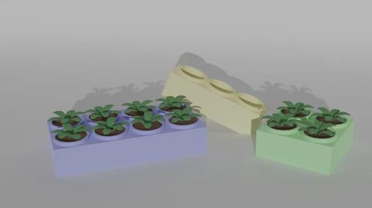 Lego Brick Plant Pot