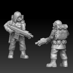 soldier with gas mask
