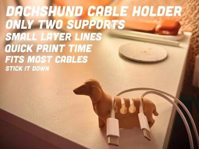 Dachshund Cable Holder - Bedroom - Office - Tidy