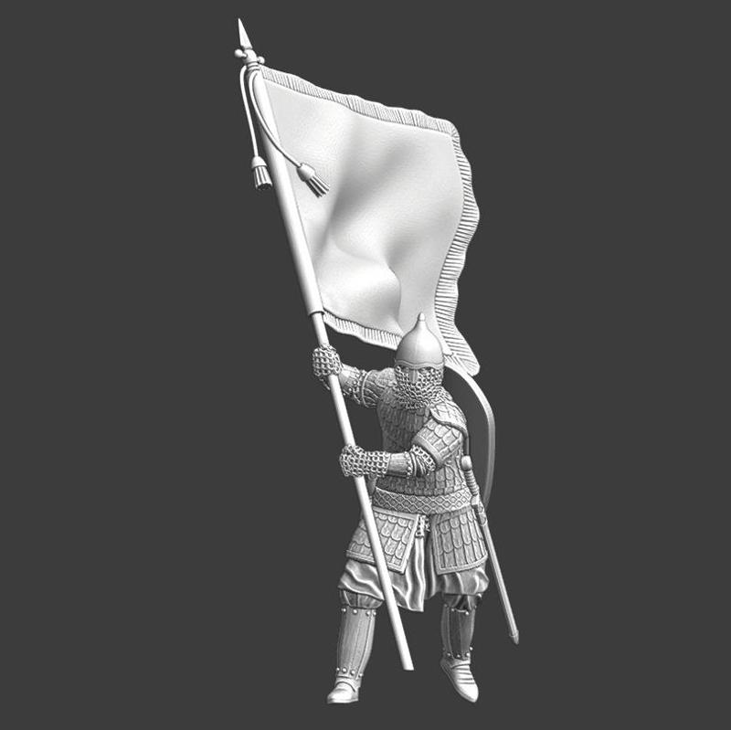 Medieval Kievan Rus Warrior with large banner