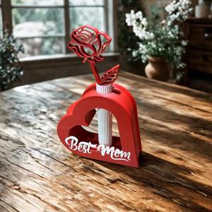 HEART VASE / MOTHERSDAY VASE / MOM MELTED WITH HEART / MOTHERSDAY GIFT / LOVE / HOMEDECOR / DECOR / STL / MOM