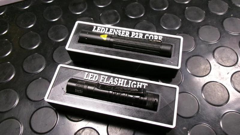 Gridfinity holder Mini chinese LED FLASHLIGHT & LEDLENSER P2R CORE