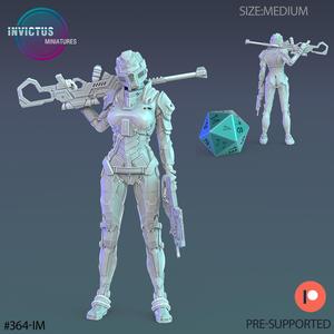 Netrunner Girl / War Device Hacker / City Officer / Cyberpunk Warrior / Alien Soldier / Mysterious Colonist / Space Assasin / Cosmic Invasion / Trooper Attack / Human Settler / Sci-Fi Encounter