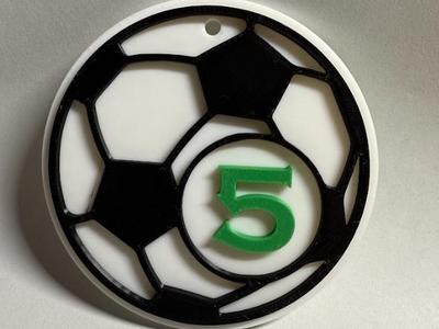Soccer Bag Tag Keychain - Number - Personalize