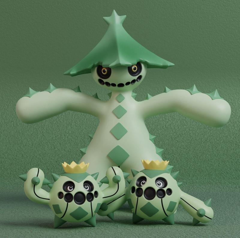Pokemon - Cacnea and Cacturne with 2 poses