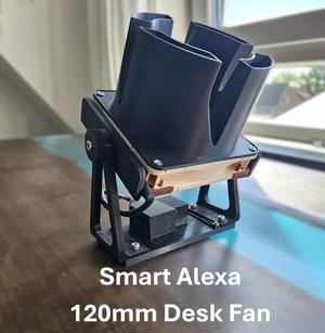Alexa-Ready Smart 120 mm Desk Fan – 3D-Printable Stand & ESP8266 Enclosure   