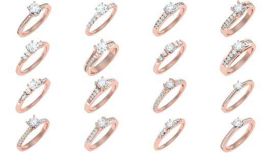 1000 solitaire wedding engagement women ring 3dm stl render 3D Model Collection