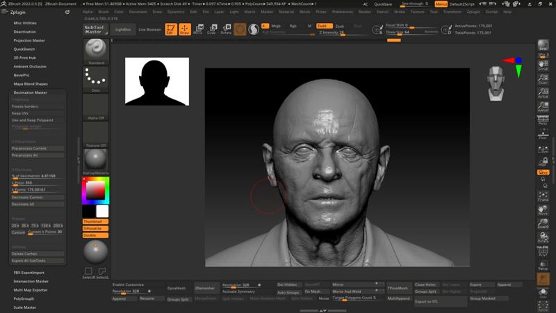 Anthony Hopkins for 3D print highly detailed