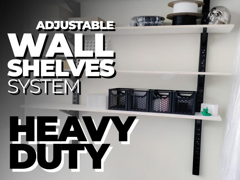 Adjustable WALL SHELVES SYSTEM – HEAVY DUTY