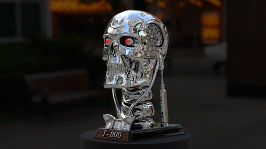 Terminator T-800 Skull Bust 3D Print Stl Model Diorama