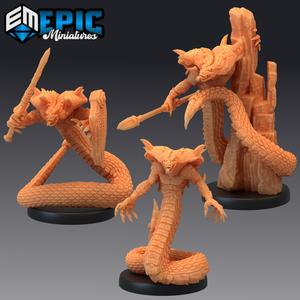 Cobra Folk Set / Serpent Warrior / Serpentfolk Soldier / Sand Snake / Dune Reptile / Desert Encounter