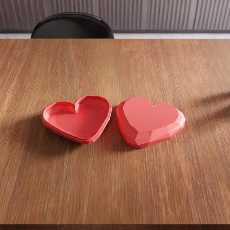 3D Heart Box STL File - Valentines Gift, Heart Shaped Decor, 3D Printed Gifts for Girlfriend, Digital Download for Home Decor
