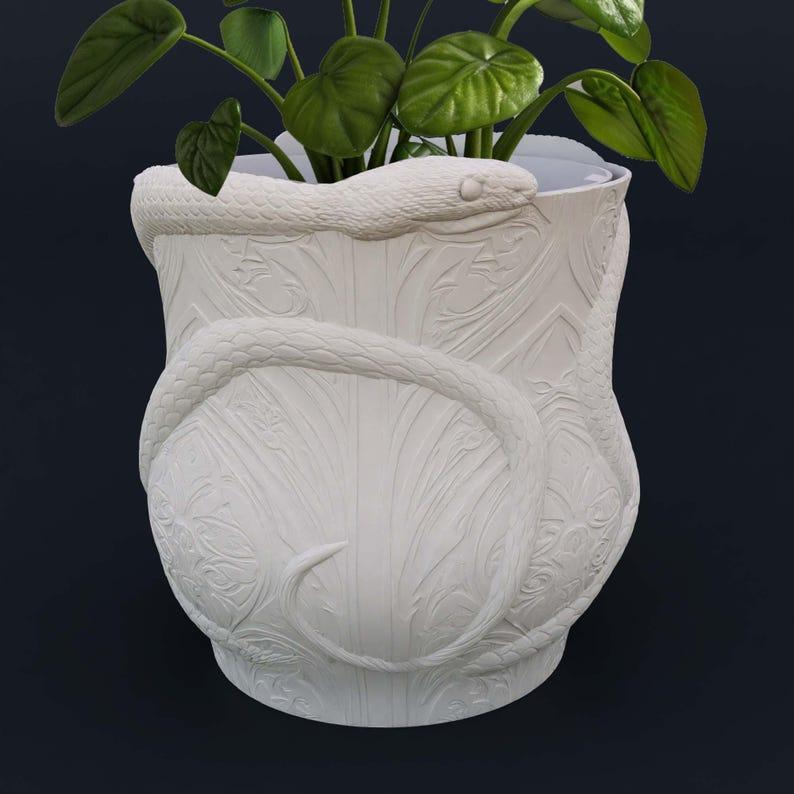 Snake Plant Pot STL 3D Printer file, no supports, Multicolor Printing Available