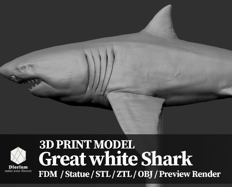Great white Shark  – 3D Print Model
