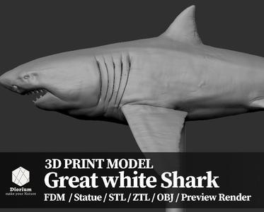 Great white Shark  – 3D Print Model