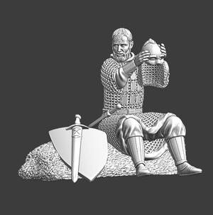 Medieval Kievan Rus warrior resting