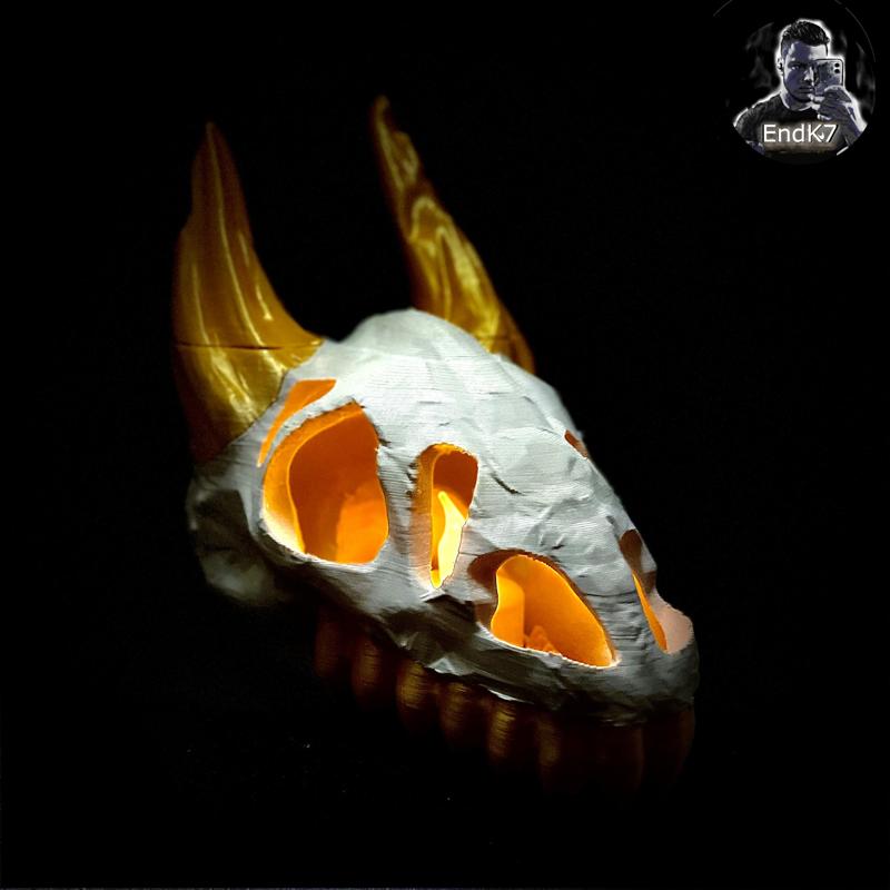 Dragonskull Tealight Holder - Print in Place - No Supports