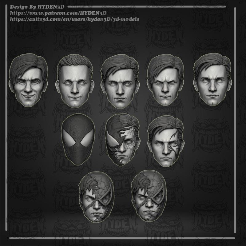 tobey spiderman heads pack