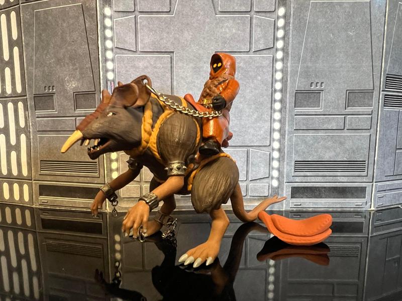STAR WARS VINTAGE JAWA WOMPRAT RIDER ACTION FIGURE, CUSTOM KENNER, HASBRO, 3.75″, 1/18
