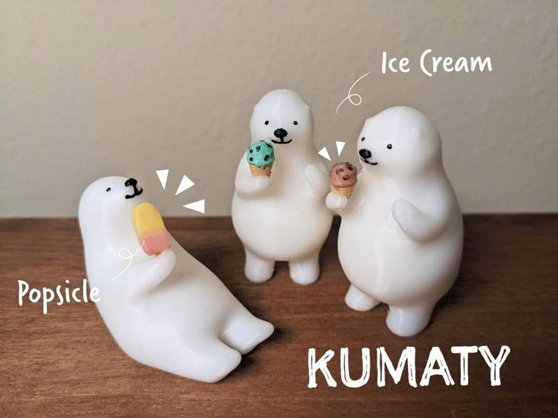 KUMATY : Polar Bear Eating Ice Cream / Popsicle