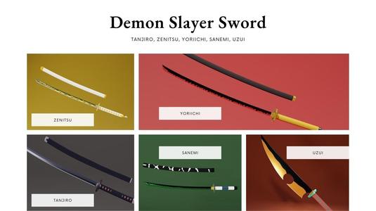 Demon slayer Sword set – kimetsu no yaiba 3D print model 3D Model Collection