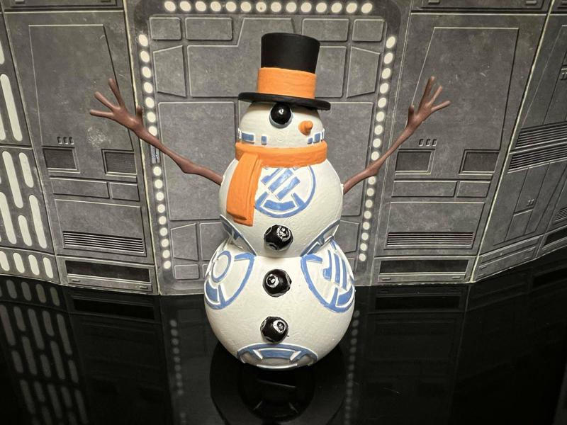 STAR WARS ADVENT CALENDAR 2023 DAY #4, BB-8 SNOWMAN FIGURE, 3.75", 1/18 KENNER, HASBRO