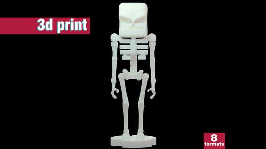 Minecraft-Inspired blocky Skeleton