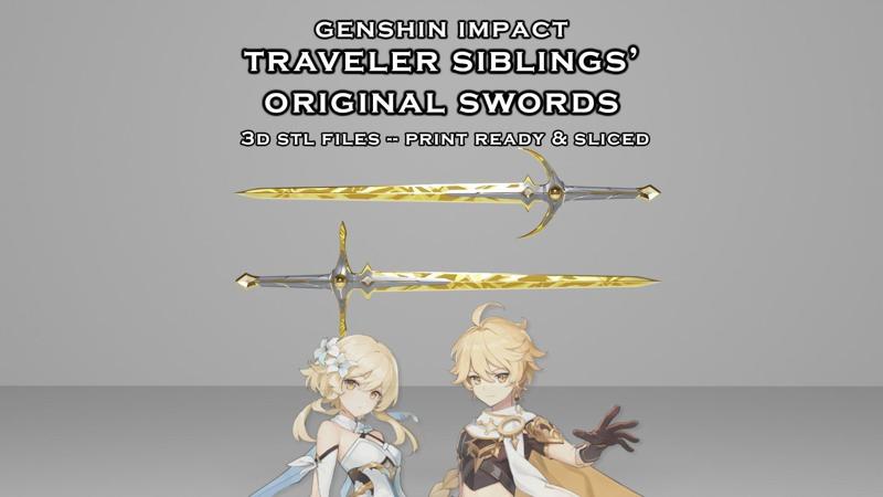 Travelers Original Swords Aether and Lumine Genshin Impact