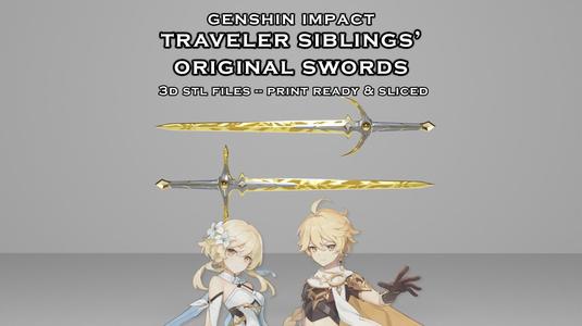 Travelers Original Swords Aether and Lumine Genshin Impact