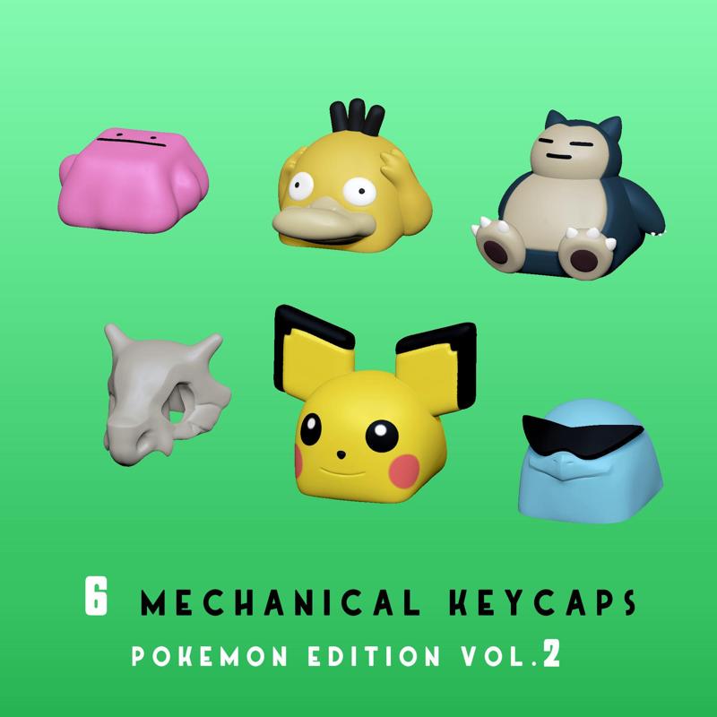 6 Keycaps for mechanical Keyboard – POKEMON Edition Vol 2 –
