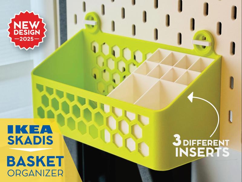 IKEA Skadis Basket Box Bin Organizer + 3 Inserts!