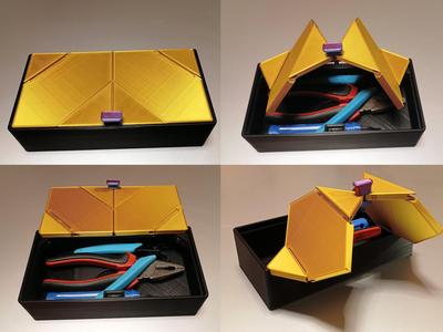 Storage Box with origami folding lids.