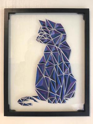 Geometric Low Poly Cat Wall Art
