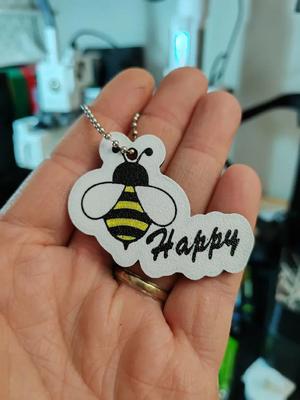 Bee Happy Keychain   