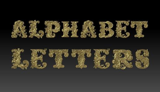 26 Alphabet Letters basrelief