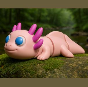 Baby Pet Axolotl Flexi Print in Place Animal Toy No Supports