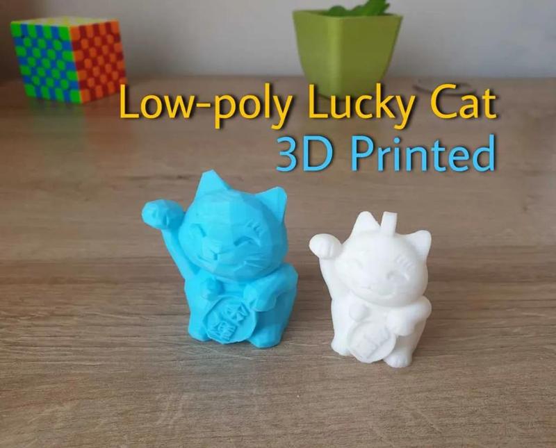 Low-poly Lucky Cat – Maneki Neko