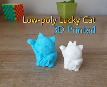Low-poly Lucky Cat – Maneki Neko