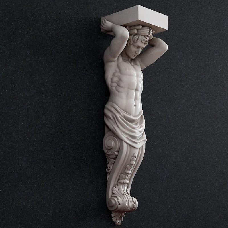 Atlant statue of man holding book