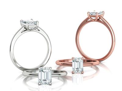 Emerald Solitaire Rings Collection 8×6 stone and 7×5